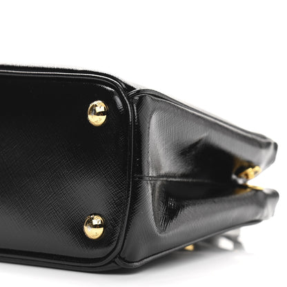 Prada Saffiano Vernice Mini Galleria Double Zip Tote Black 10 of 11