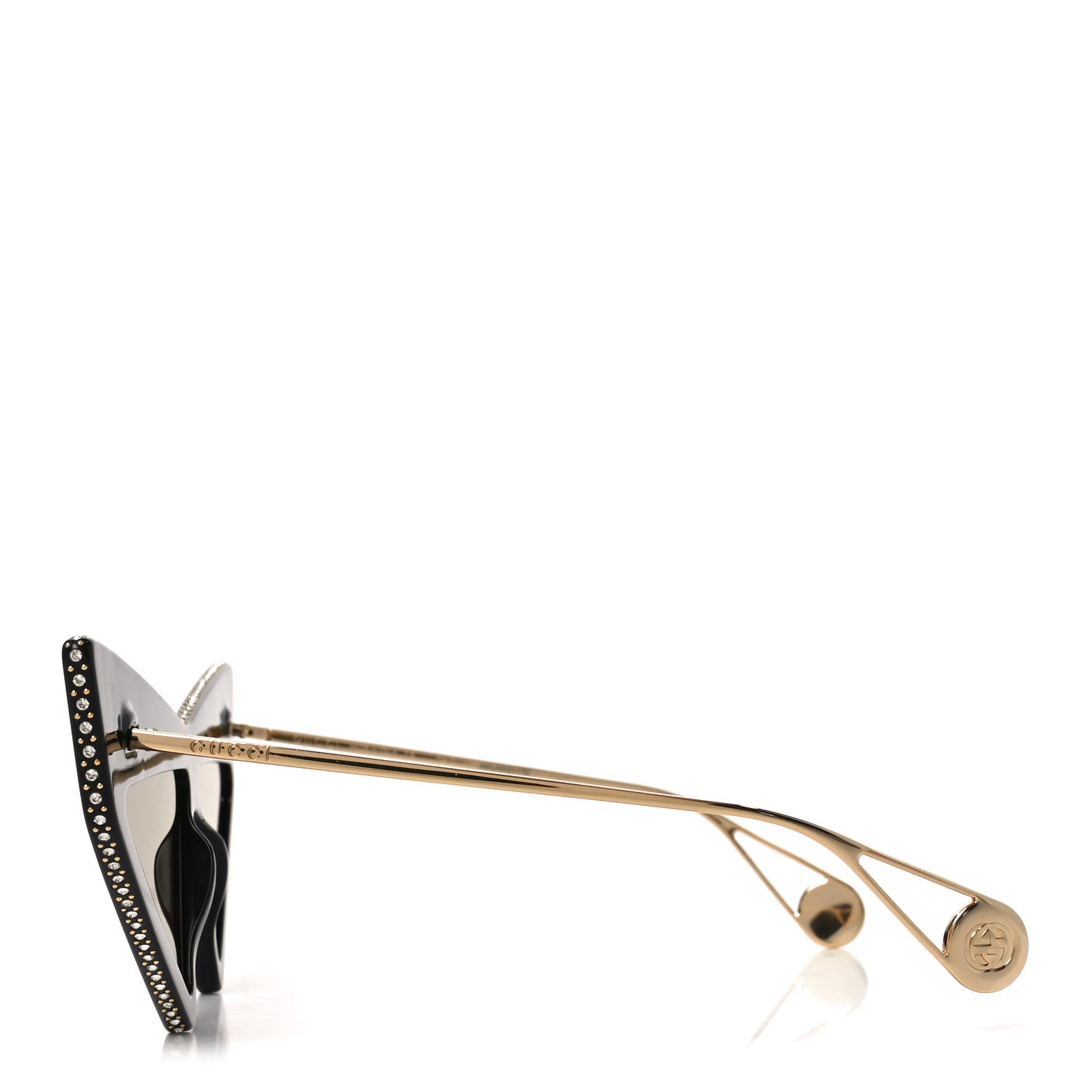 Gucci Acetate Crystal Geometric Sunglasses GG0430S Black 3 of 7