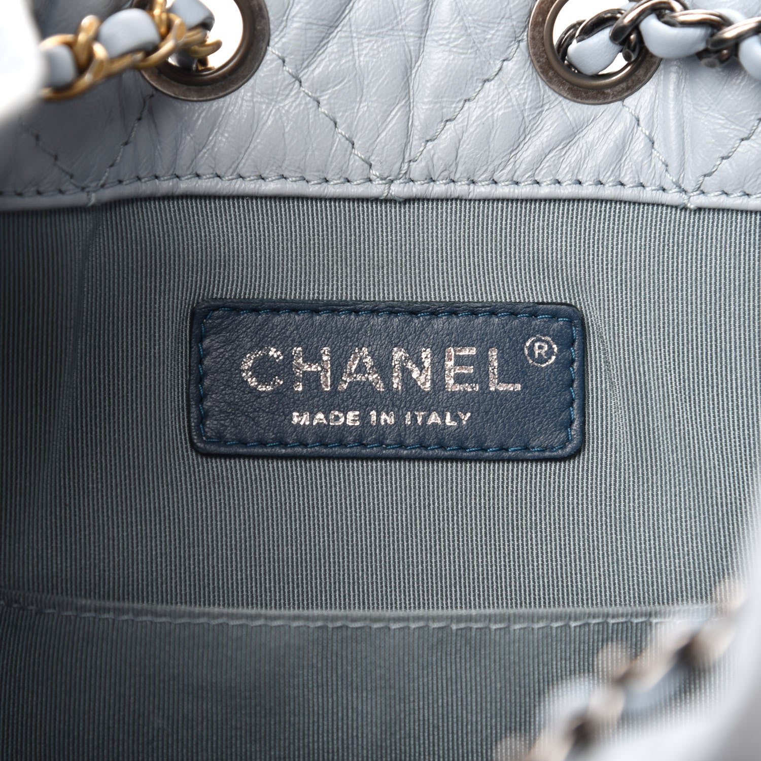 Chanel Aged Calfskin Quilted Small Gabrielle Backpack Light Blue 8 of 11