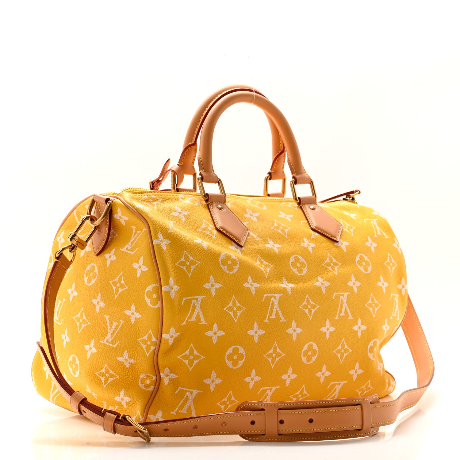 Louis Vuitton Calfskin Monogram Speedy P9 Bandouliere 40 Jaune Mat 3 of 11