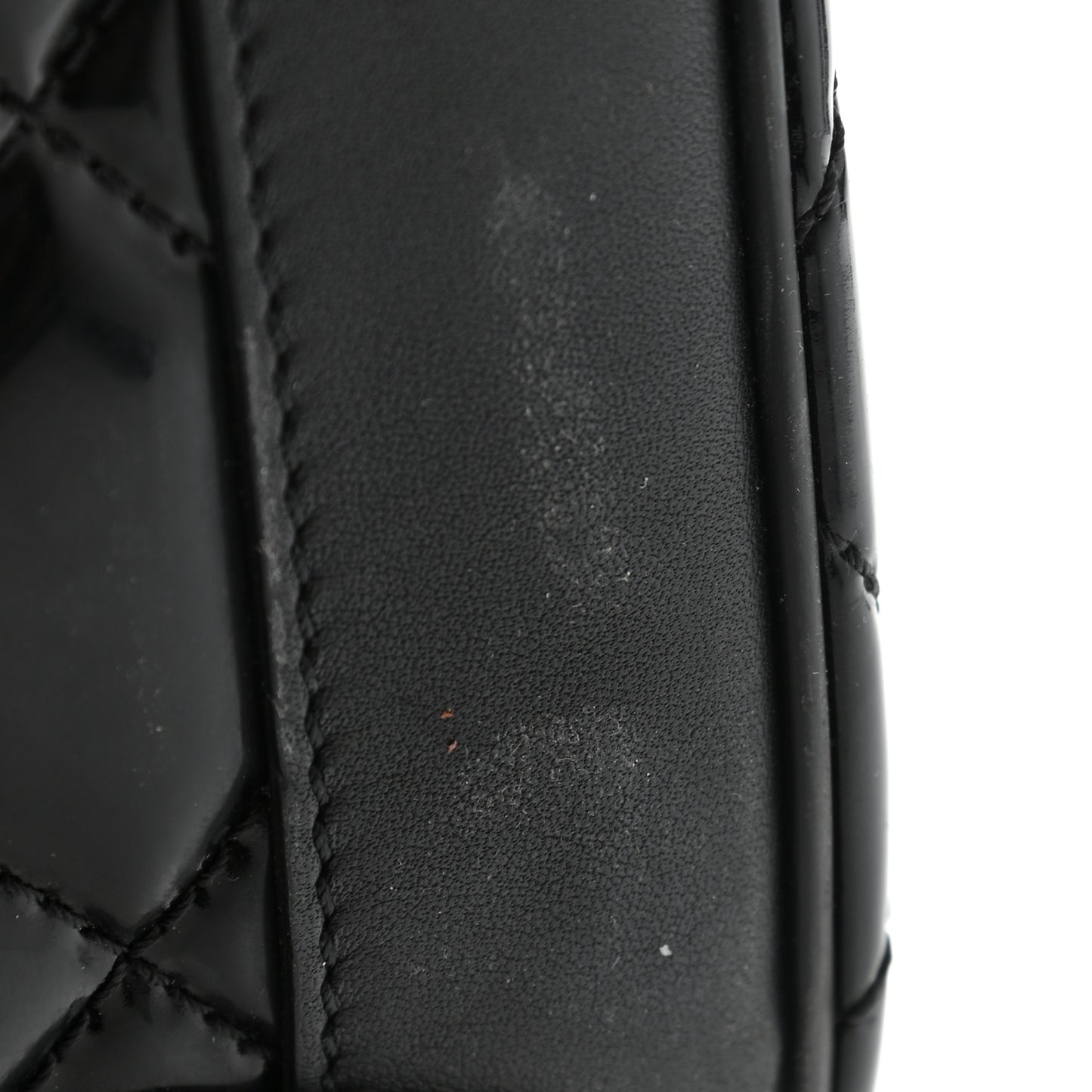 Vinyl Calfskin Quilted Trolley Rolling Luggage Black