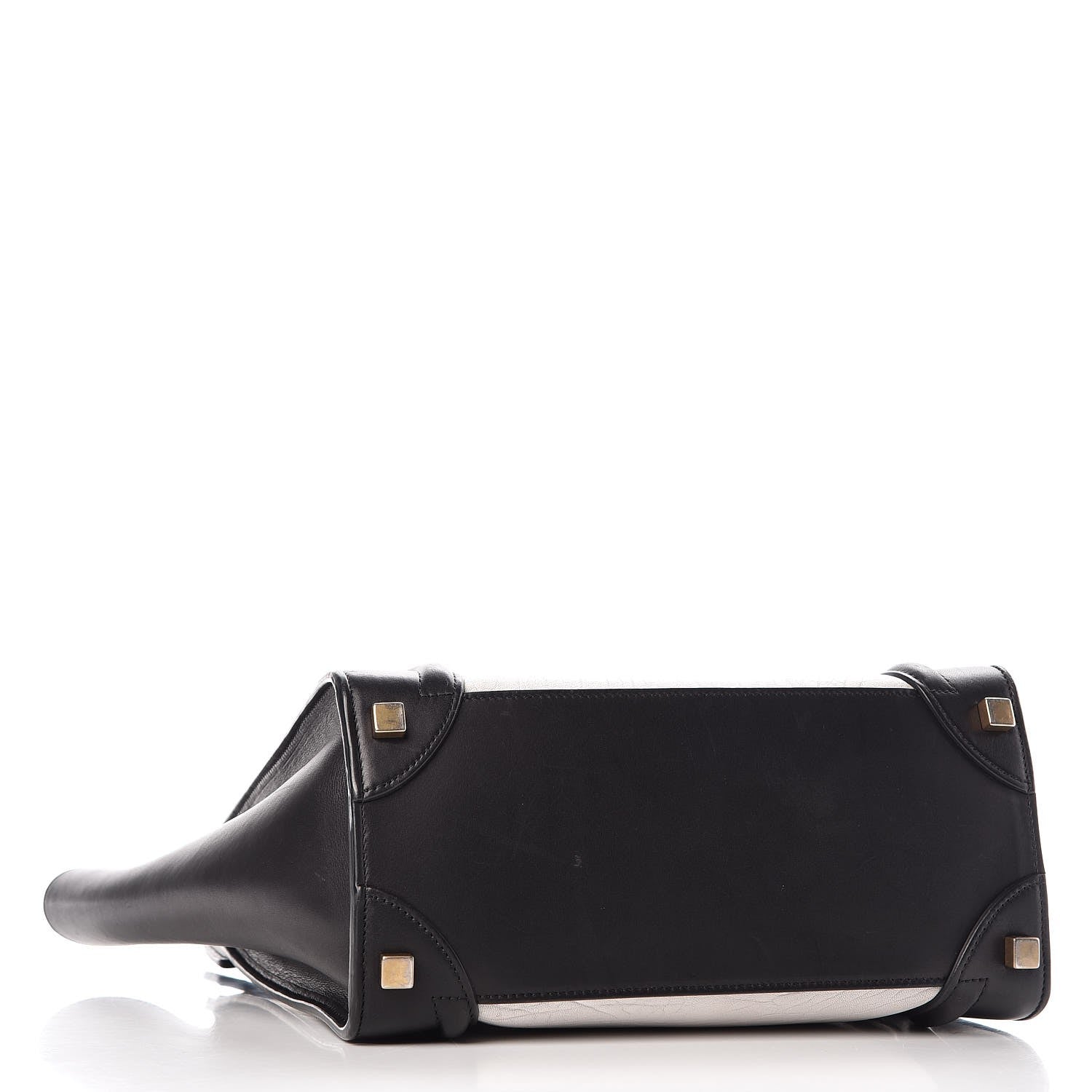 Celine Shrunken Lambskin Micro Bi-Color Luggage Black White 4 of 24