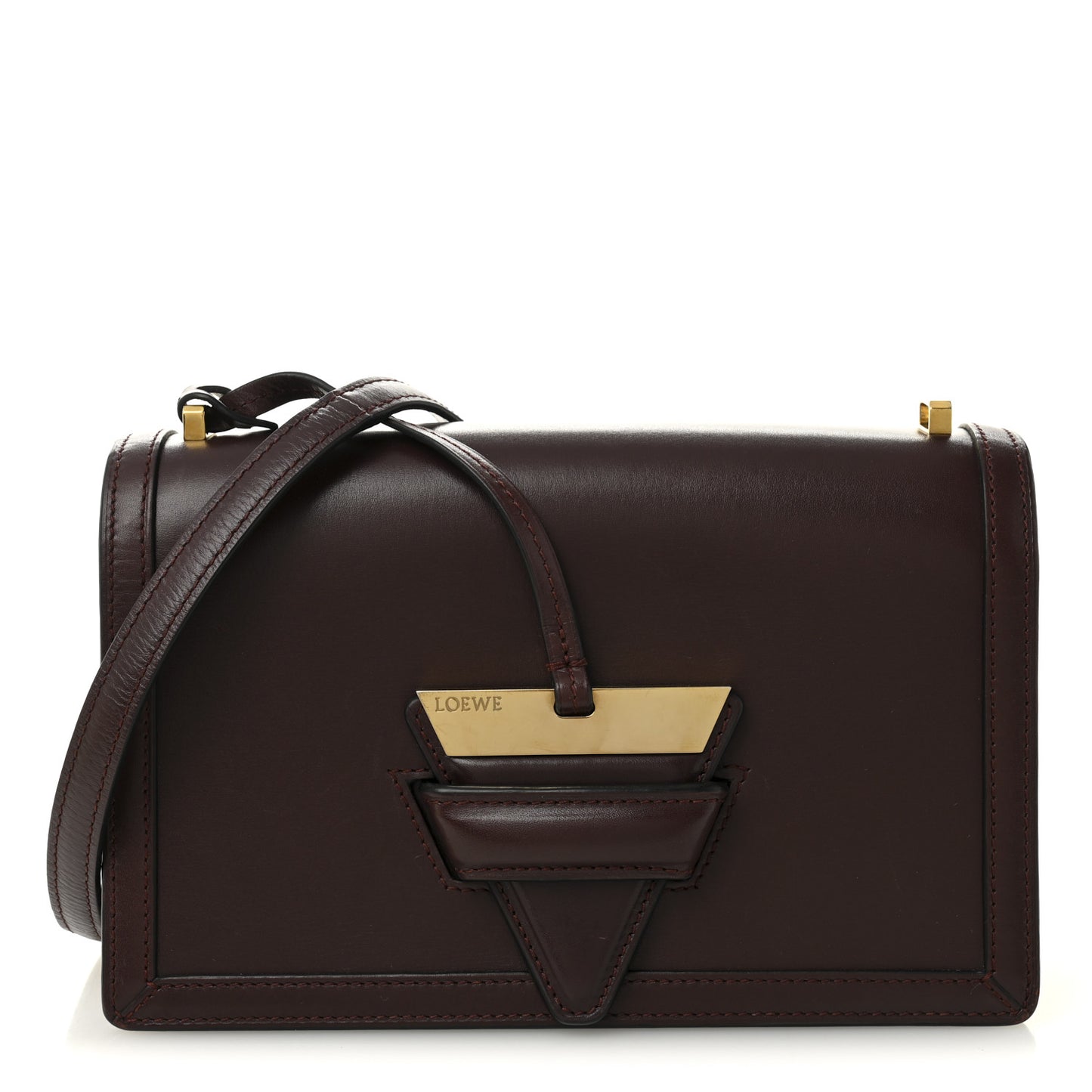 Calfskin Medium Barcelona Shoulder Bag Dark Red