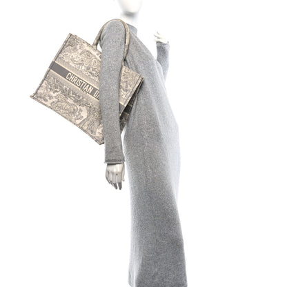 Christian Dior Canvas Embroidered Large Dioriviera Toile De Jouy Book Tote Gray 1 of 9
