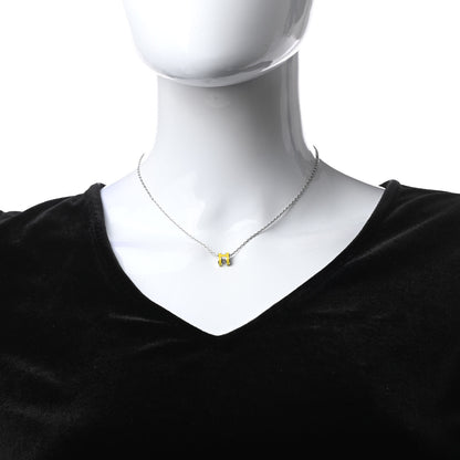 Hermes Lacquered Palladium Mini Pop H Pendant Necklace Jaune Sature 2 of 5