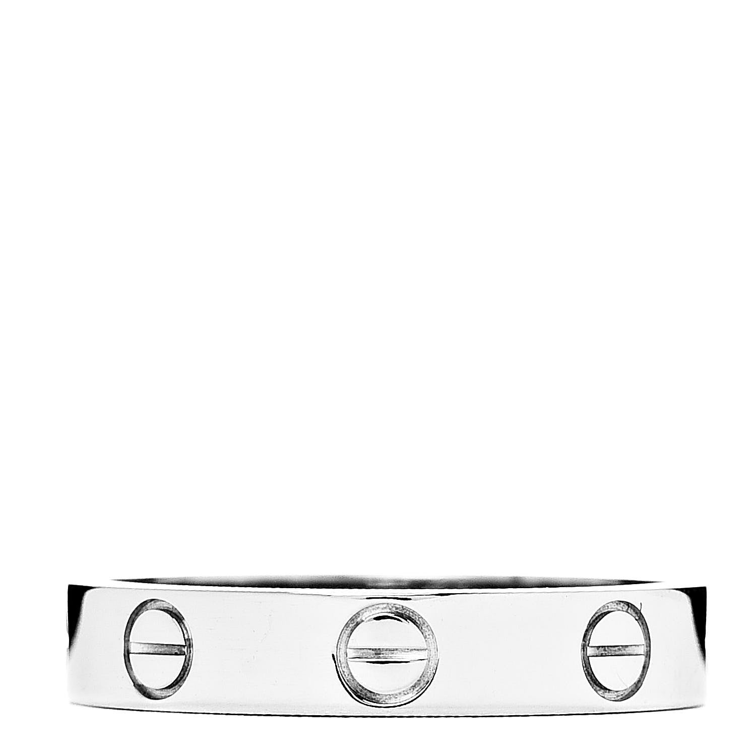 Cartier 18K White Gold 3.5mm LOVE Wedding Band Ring 52 6 1 of 4