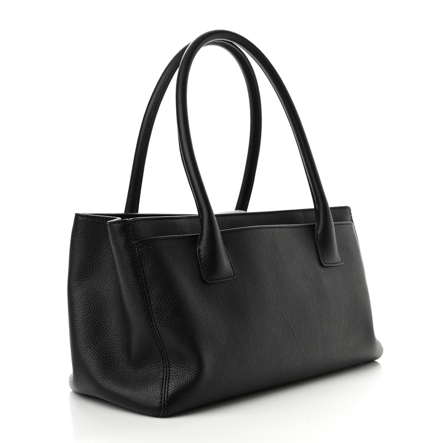 Calfskin Small Cerf Executive Shopper Tote Black