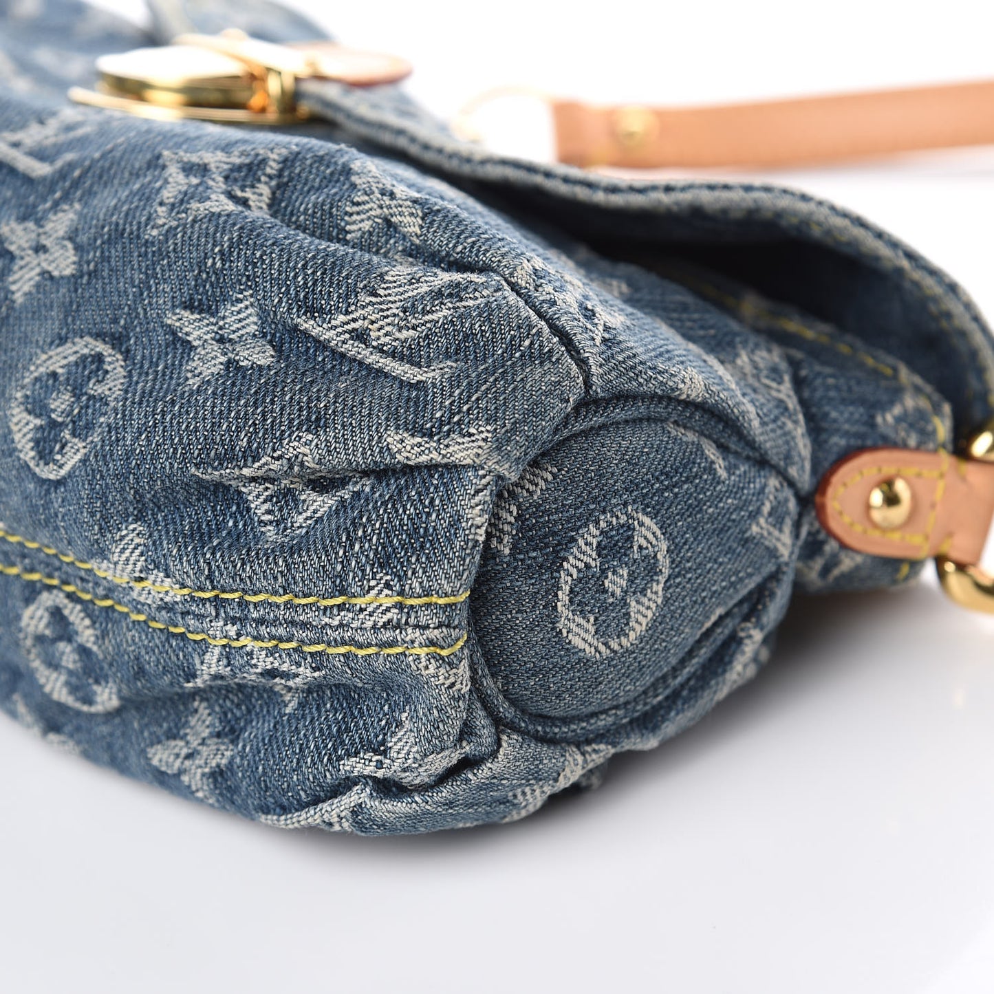 Monogram Denim Mini Pleaty Blue
