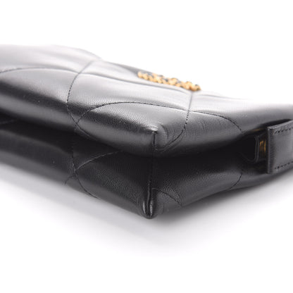Chanel Shiny Goatskin Quilted Small Chanel 19 Pouch With Handle Black 7 of 11