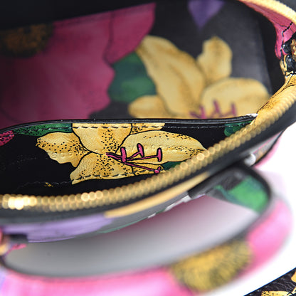 Balenciaga Smooth Calfskin Lush Floral Print XXS Ville Top Handle Bag Black Multicolor 7 of 10