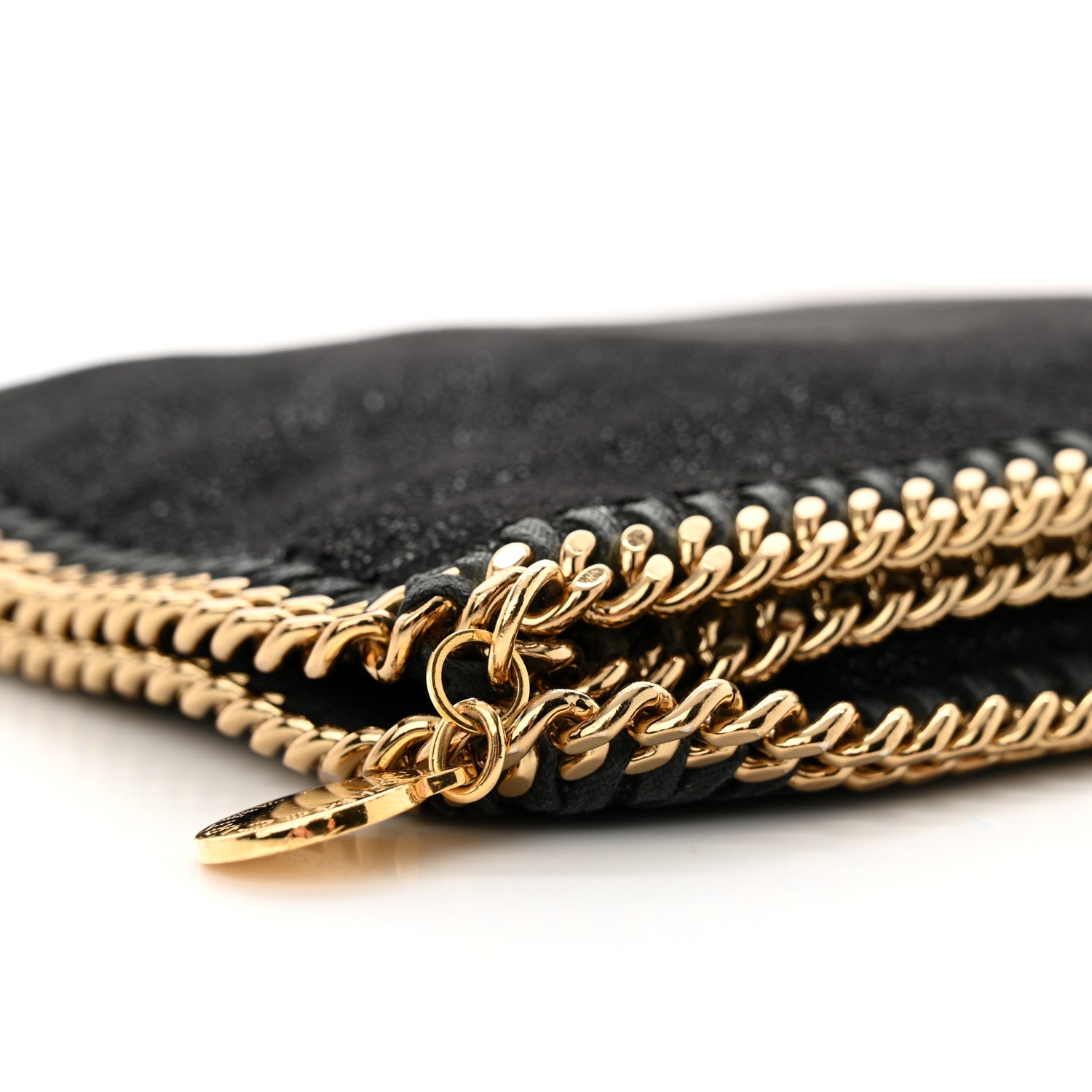 Stella McCartney Shaggy Deer Falabella Fold Over Clutch Black 9 of 10
