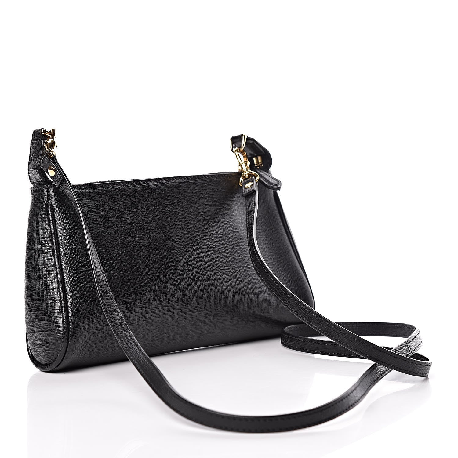 Fendi Vitello Elite Mini Pouch Crossbody Black 3 of 11