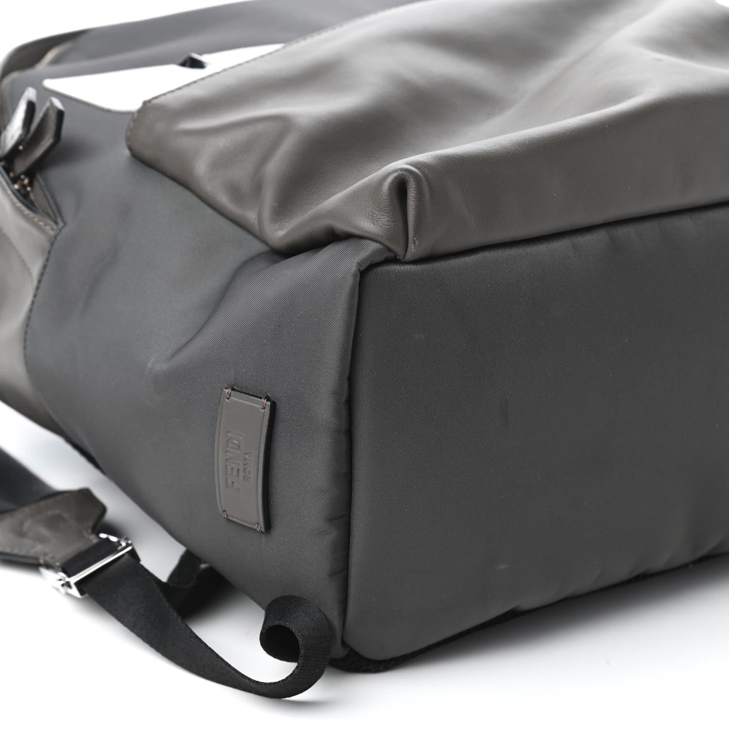Nylon Vitello Century Dolce Monster Eyes Rounded Backpack Grey