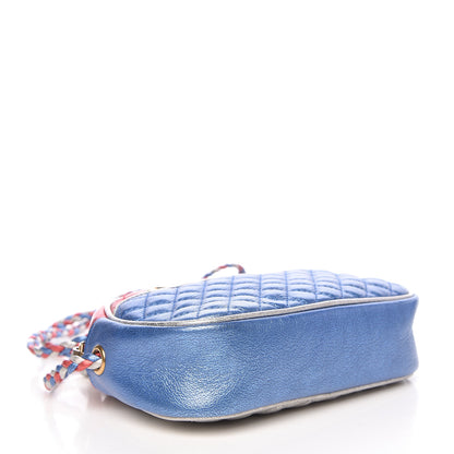 Gucci Laminated Nappa Trapuntata Mini Zumi Dome Shoulder Bag Rosso Marine Argento 4 of 10