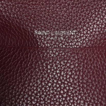 Saint Laurent Grained Calfskin Sac De Jour Souple Thin Wallet Rouge Legion 8 of 9