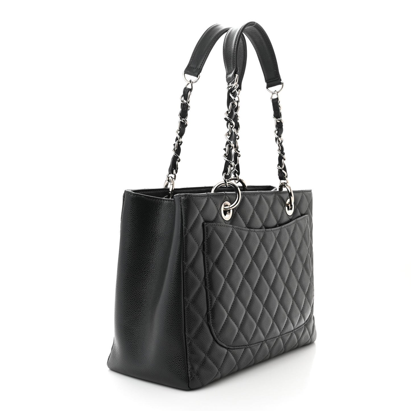 Caviar Quilted Grand Shopping Tote GST Dark Grey