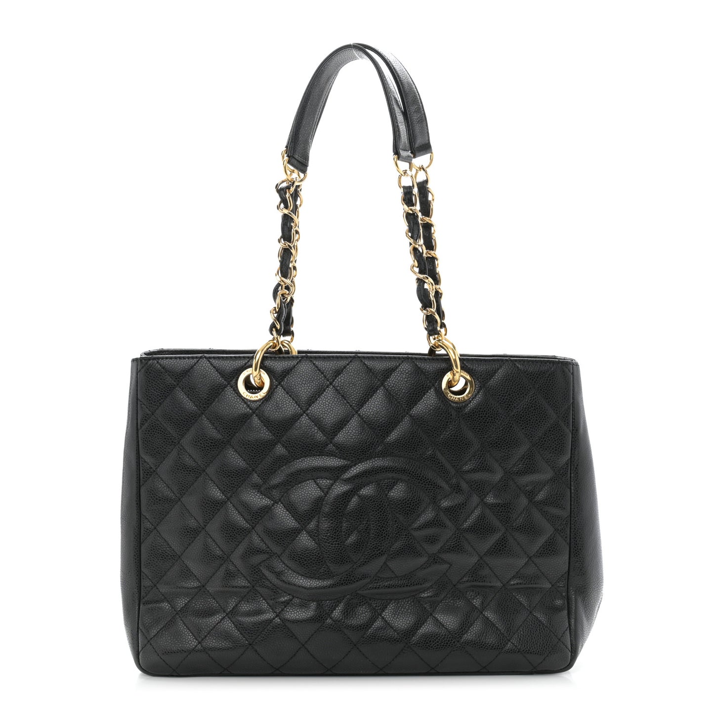 Caviar Quilted Grand Shopping Tote GST Black