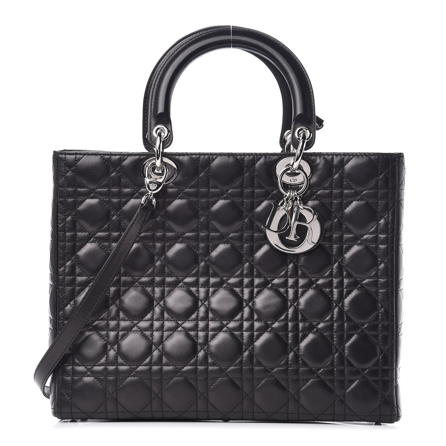 Lambskin Cannage Large Lady Dior Black
