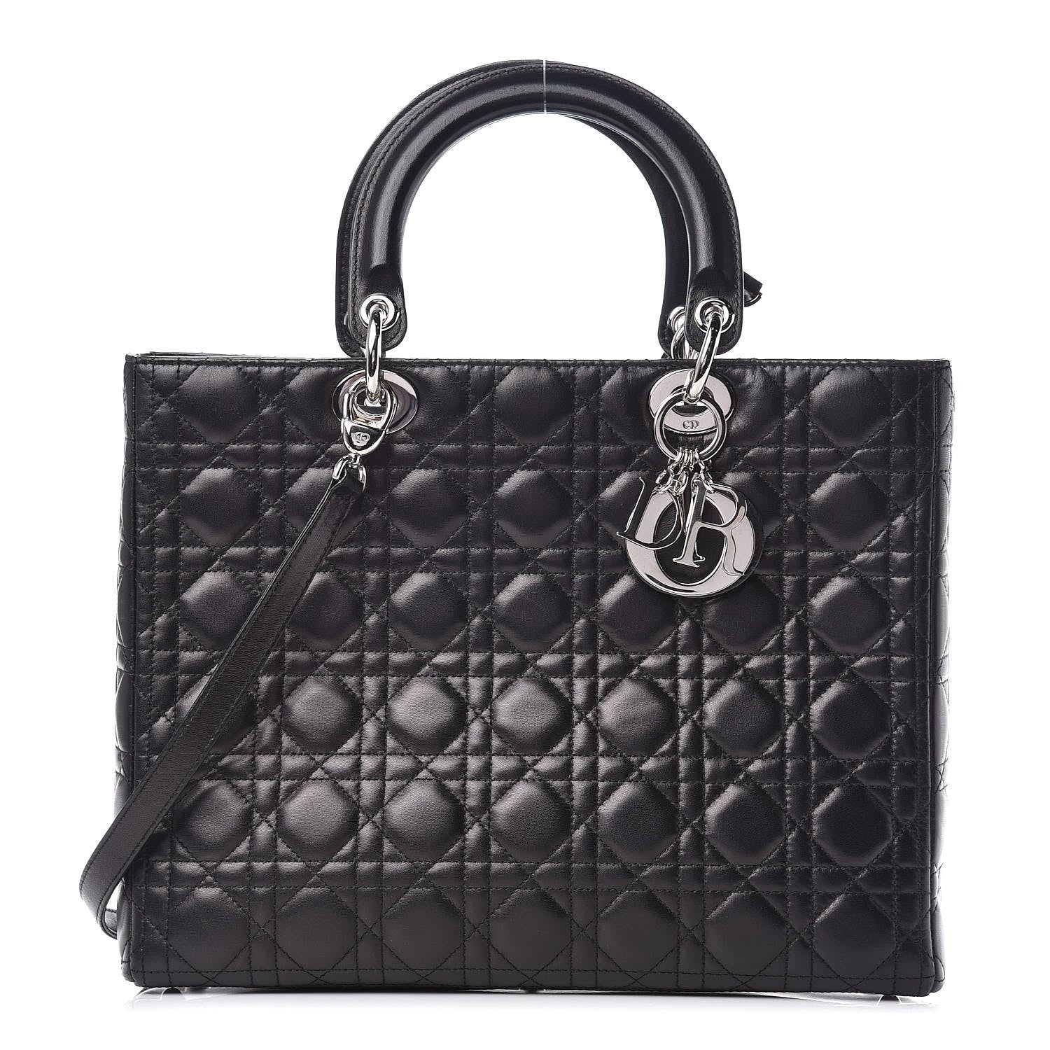 Christian Dior Lambskin Cannage Large Lady Dior Black 1 of 12