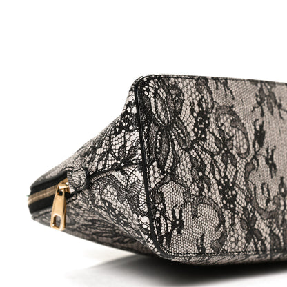Dolce & Gabbana Dauphine Lace Print Cosmetic Pouch Black 6 of 9