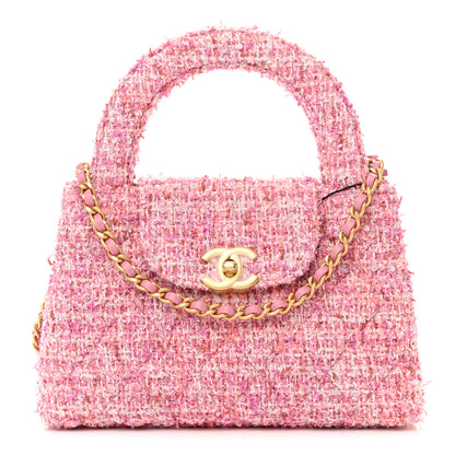 Chanel Tweed Quilted Nano Kelly Shopper Pink 1 of 11