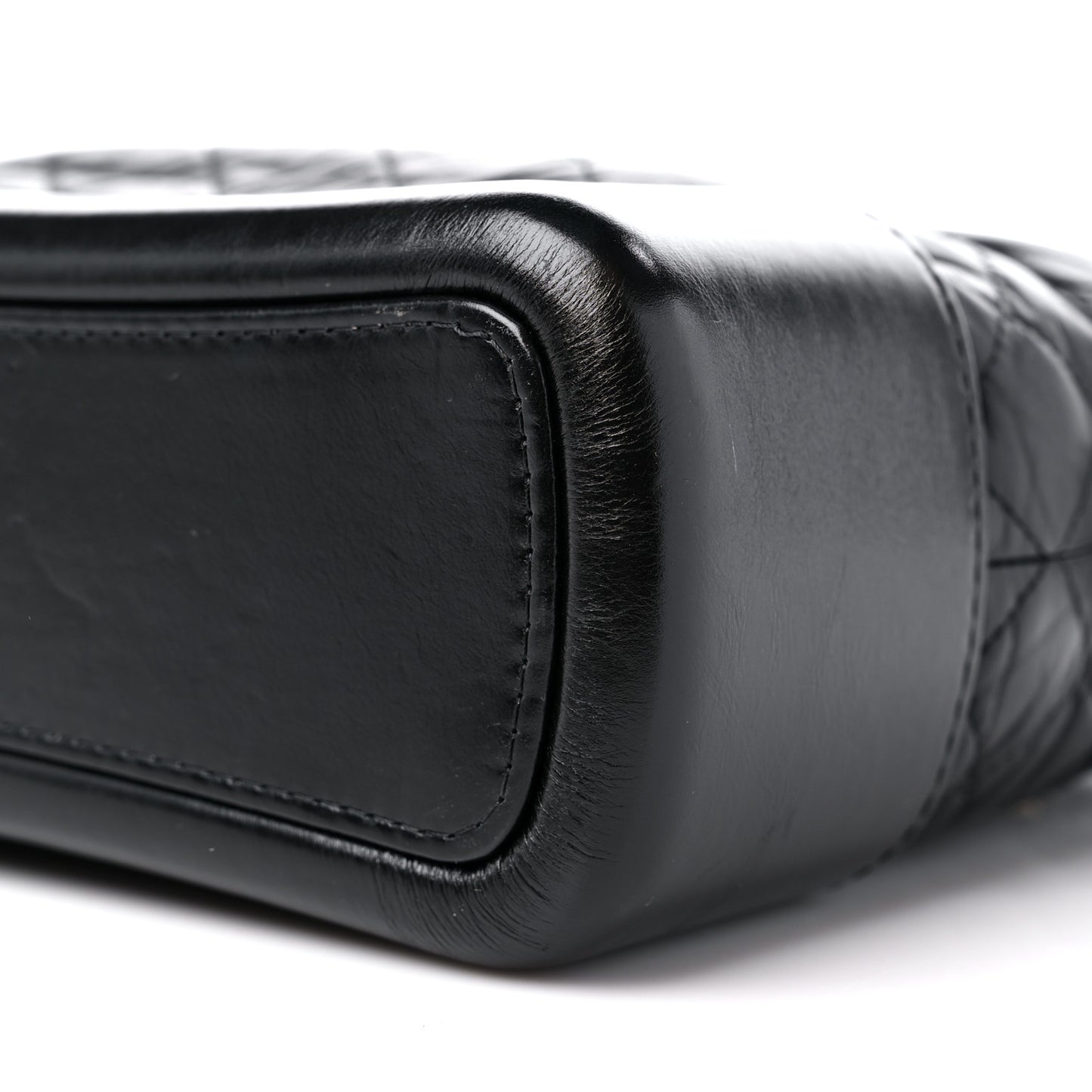 Aged Calfskin Quilted Medium Gabrielle Hobo Black