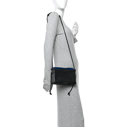Celine Smooth Lambskin Trio Flap Crossbody Bag Black 2 of 11