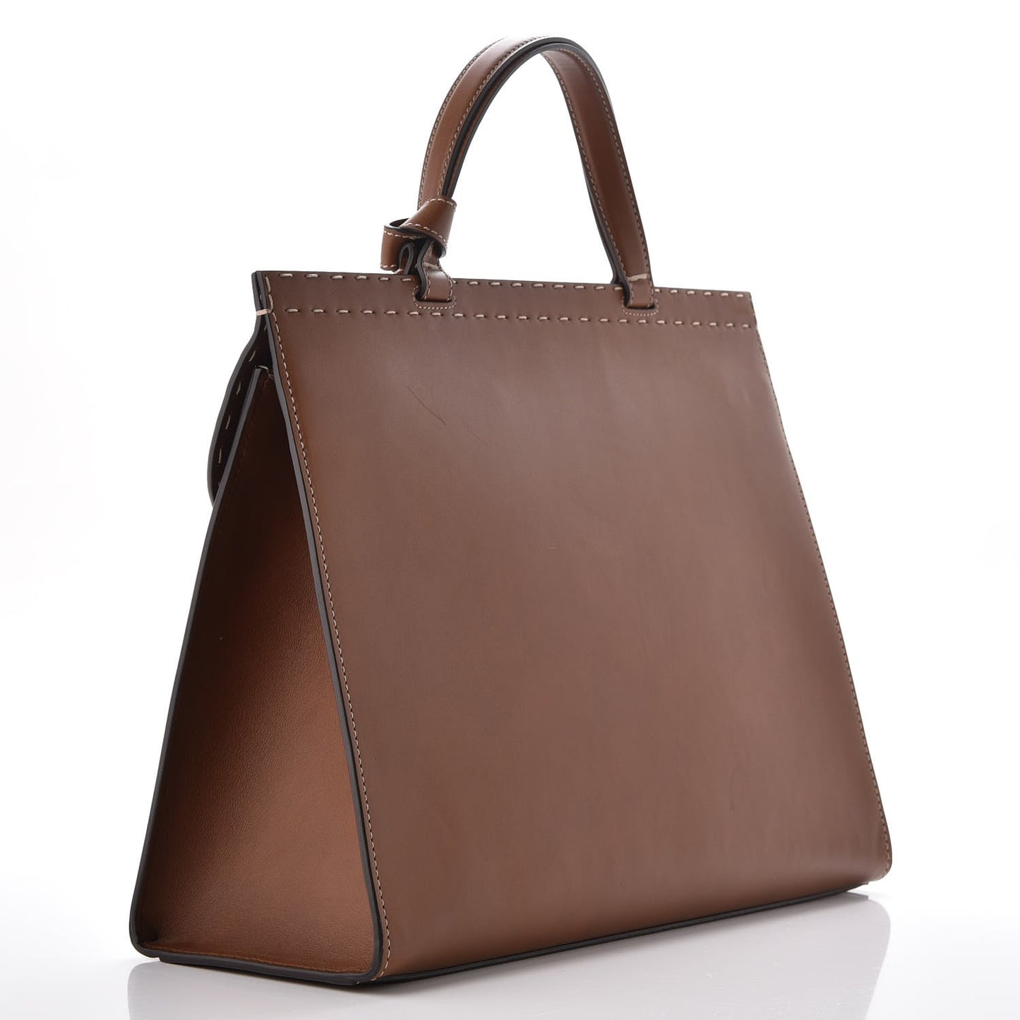 Calfskin Feline Medium GG Marmont Top Handle Bag Brown