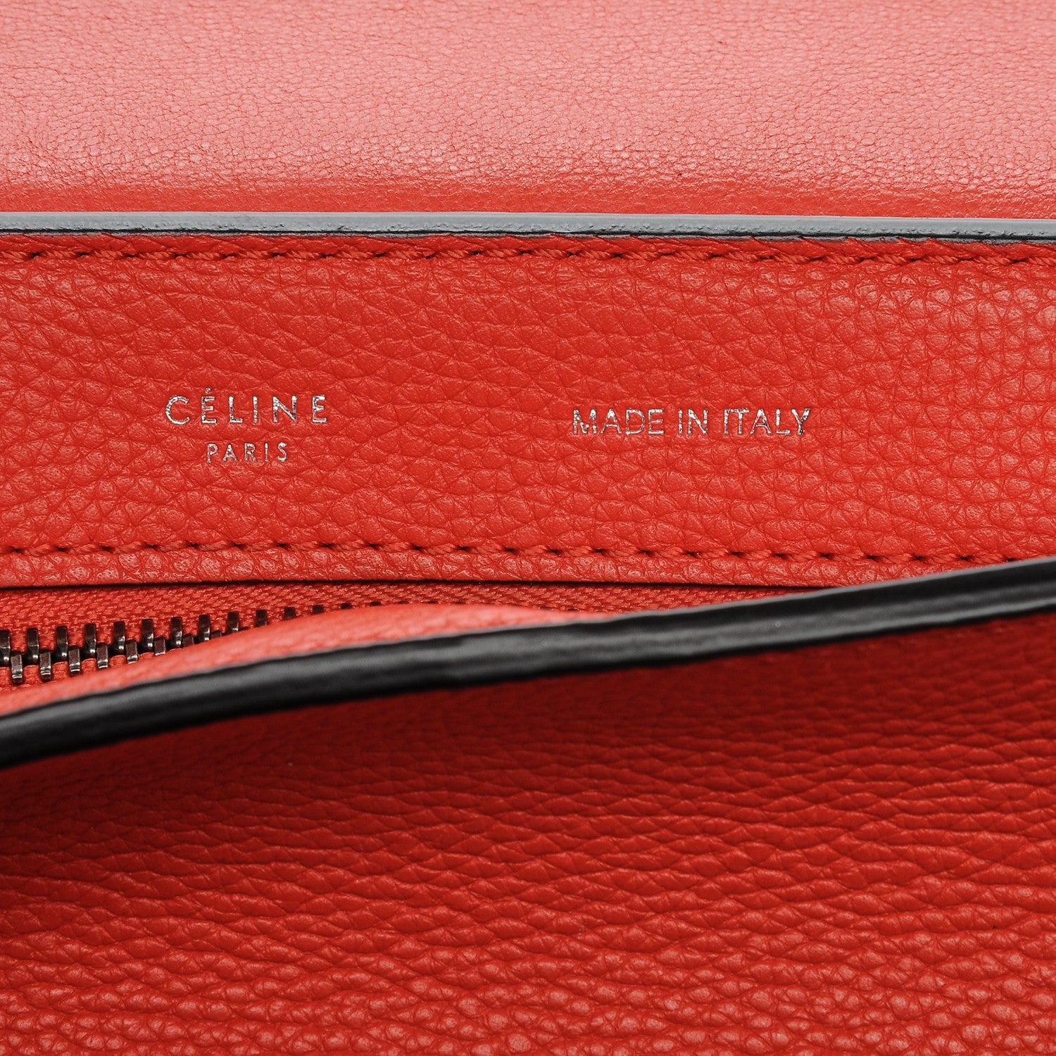 Celine Drummed Calfskin Suede Medium Trapeze Vermillion 5 of 6