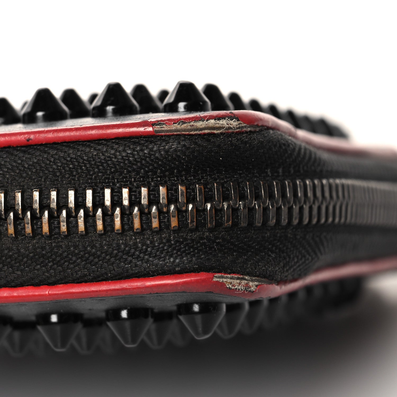 Christian Louboutin Calfskin Panettone Spiked Zip Around Wallet Black 11 of 12