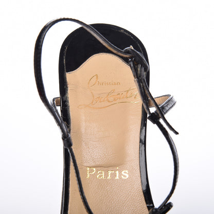 Christian Louboutin Patent Penelope Ankle Strap Sandal 40 Black 8 of 13