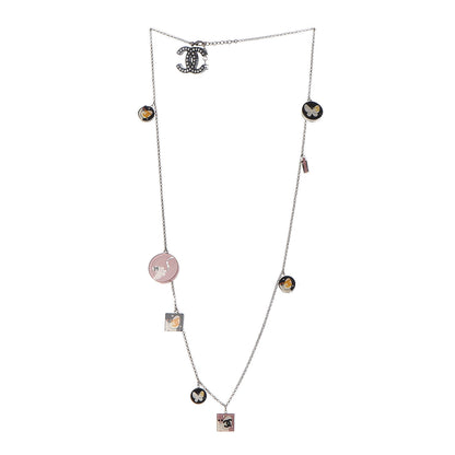 Chanel Crystal Resin Butterfly CC Necklace Gold 3 of 4