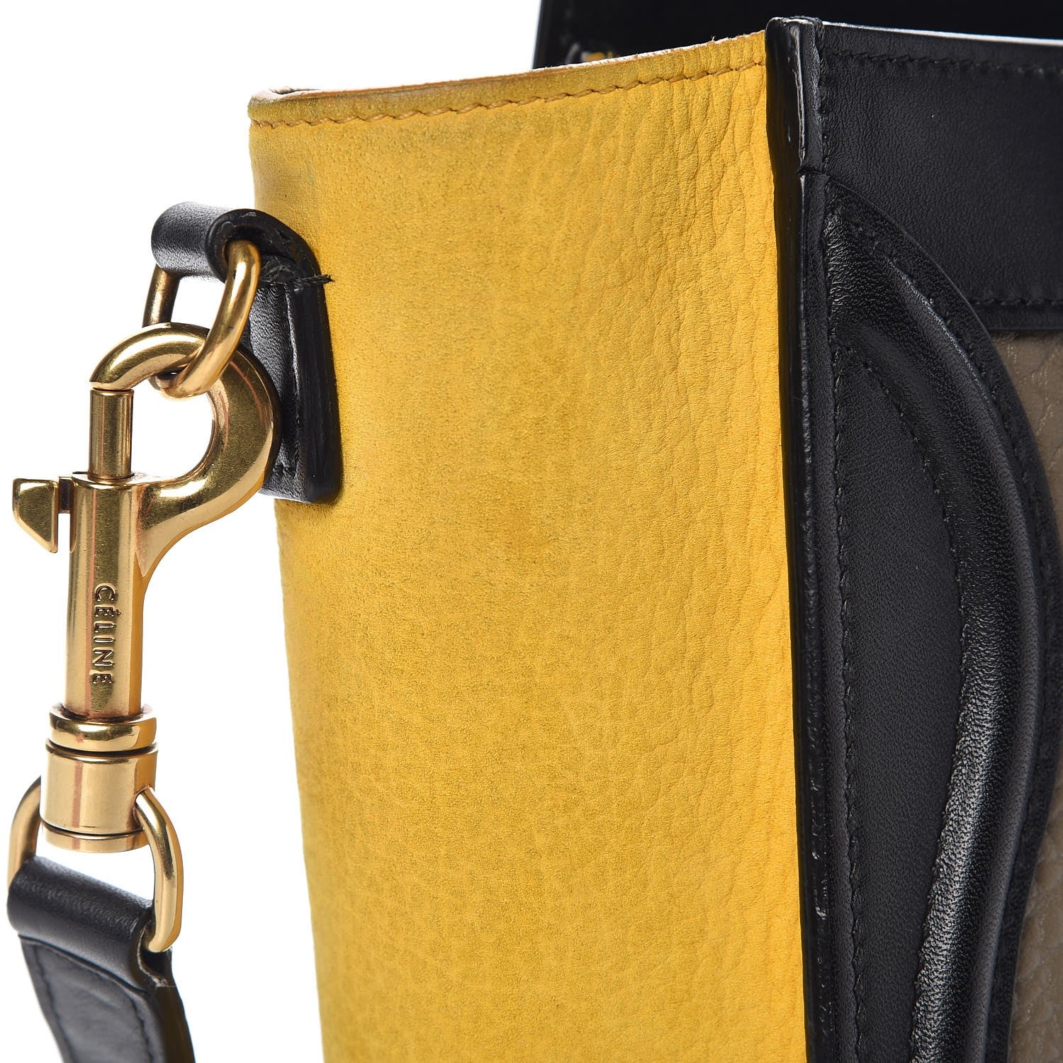 Celine Bullhide Calfskin Suede Nano Tri-Color Luggage Amber 11 of 17