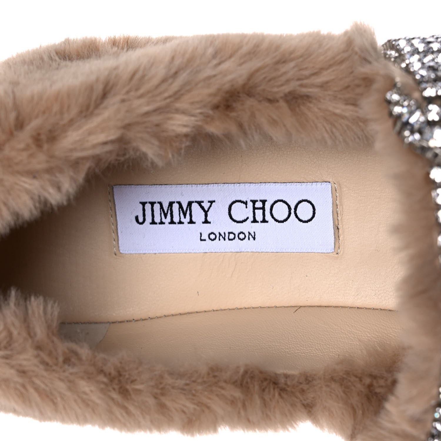 Jimmy Choo Faux Fur Crystal Krista Flats 41 Teddy 8 of 9
