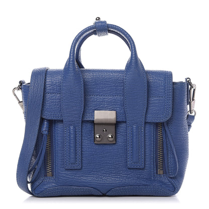 3.1 Phillip Lim 3.1 Textured Calfskin Mini Pashli Satchel Cobalt 1 of 9