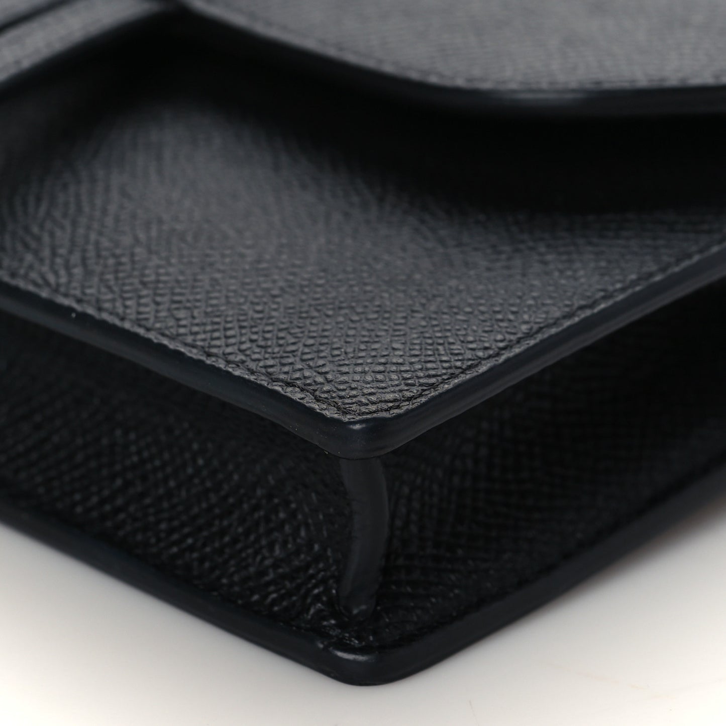 Grained Calfskin Saddle Belt Bag Black