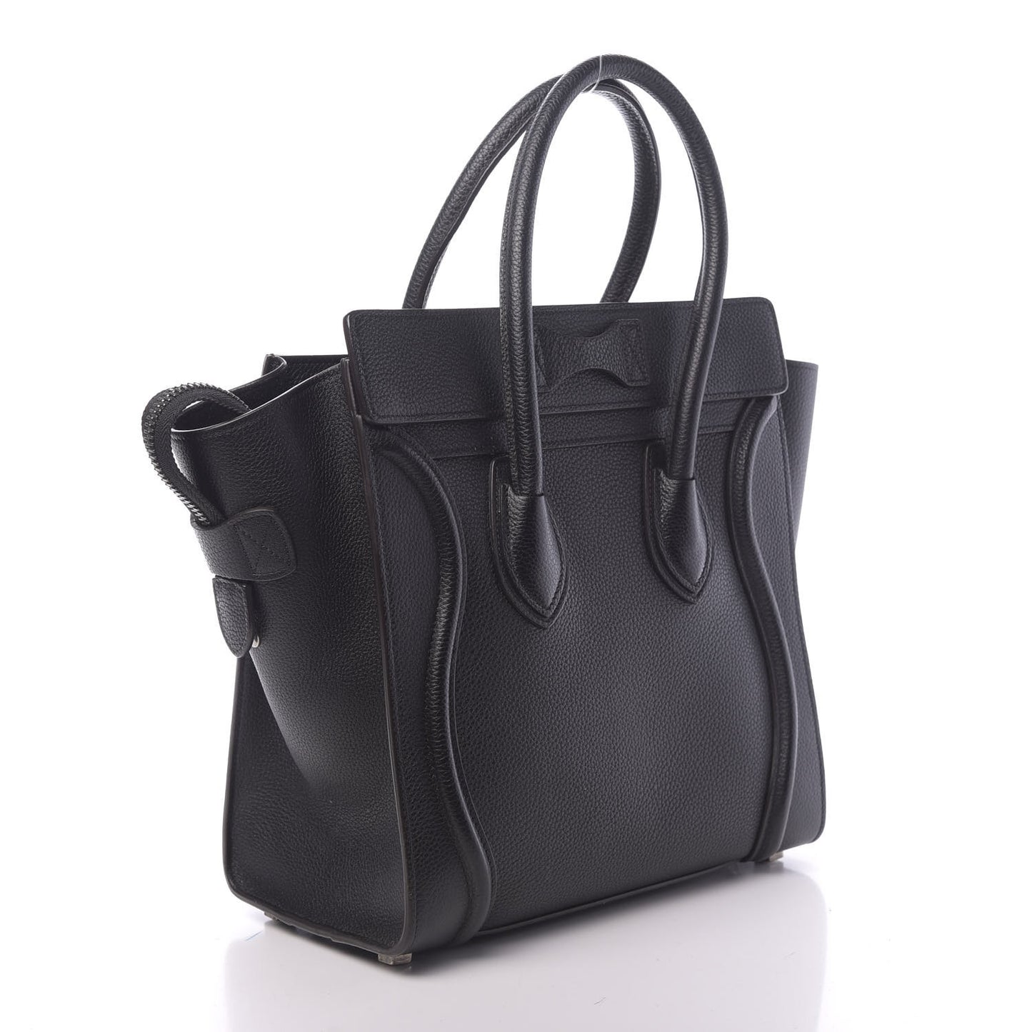 Drummed Calfskin Micro Luggage Black