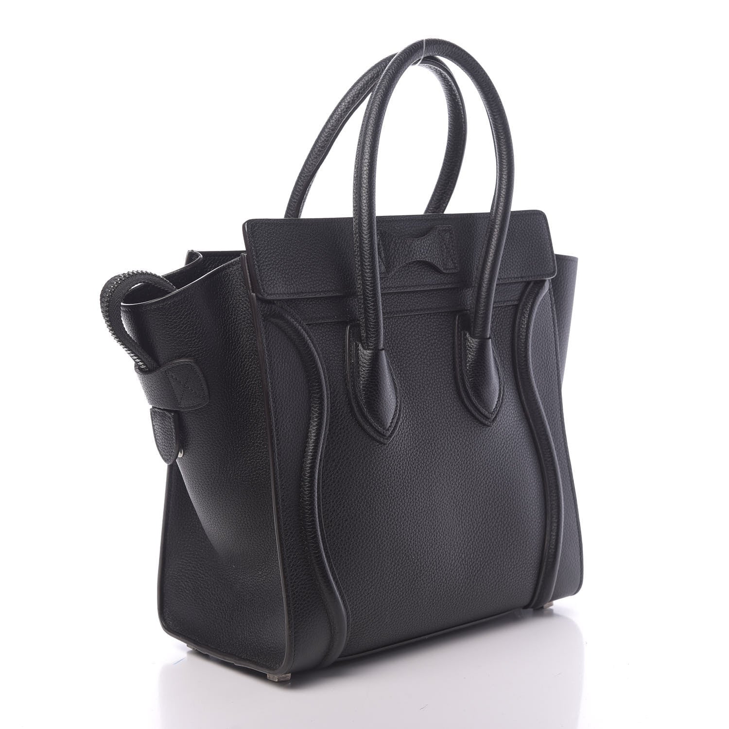 Celine Drummed Calfskin Micro Luggage Black 3 of 12
