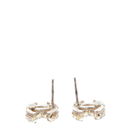 Chanel Crystal CC Earrings Light Gold 3 of 6