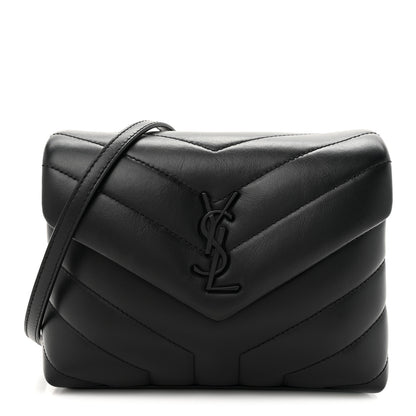 Saint Laurent Calfskin Y Quilted Monogram Monochrome Toy Loulou Crossbody Bag Black 1 of 12