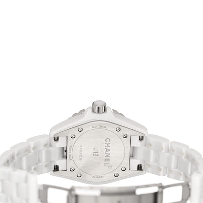 Chanel Stainless Steel Ceramic 33mm J12 Quartz Watch White 4 of 5