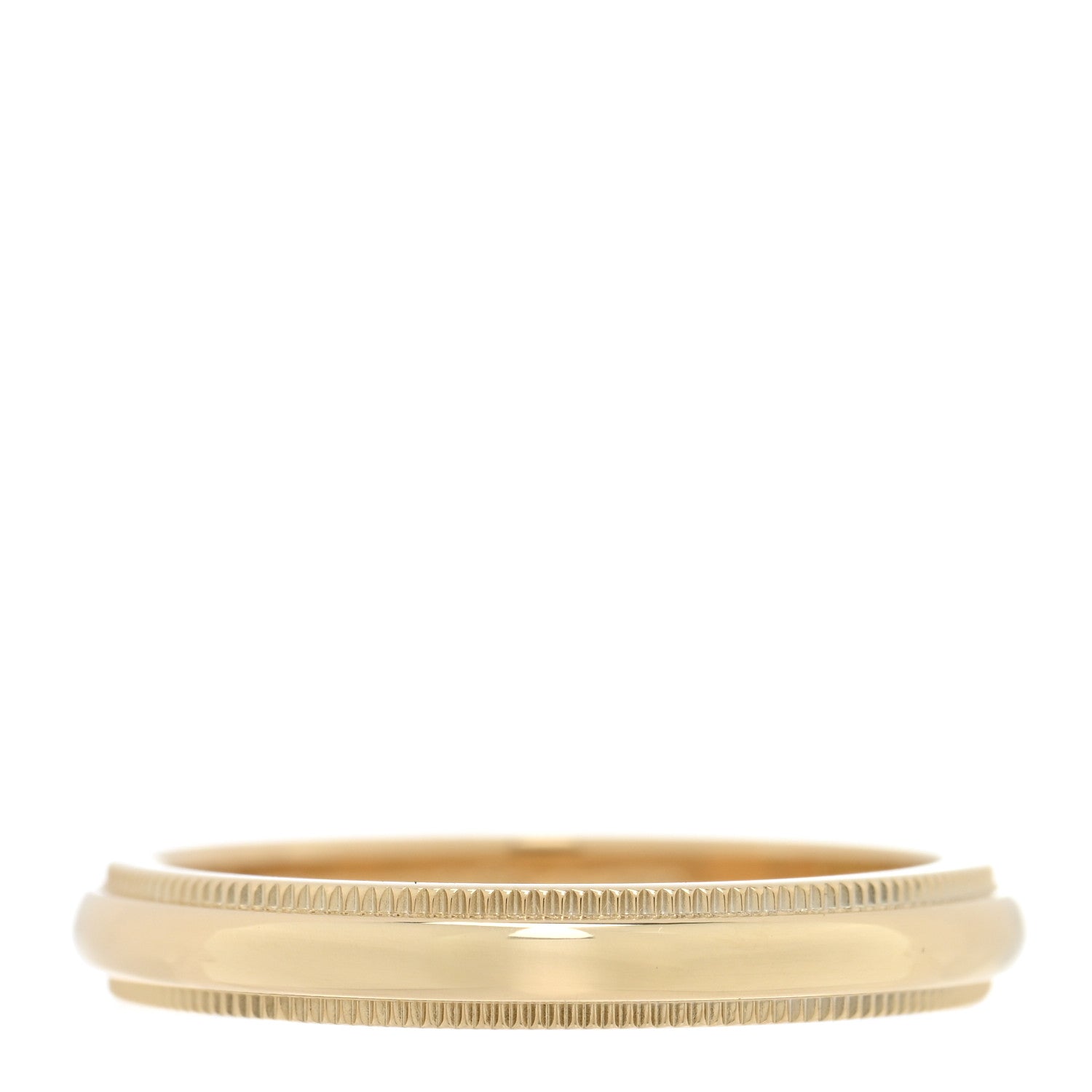 Tiffany 18K Yellow Gold 3mm Milgrain Wedding Band Ring 54 6.75 3 of 5