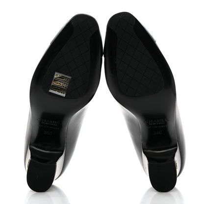 Chanel Lambskin Cap Toe CC Pumps 36 Black 5 of 9