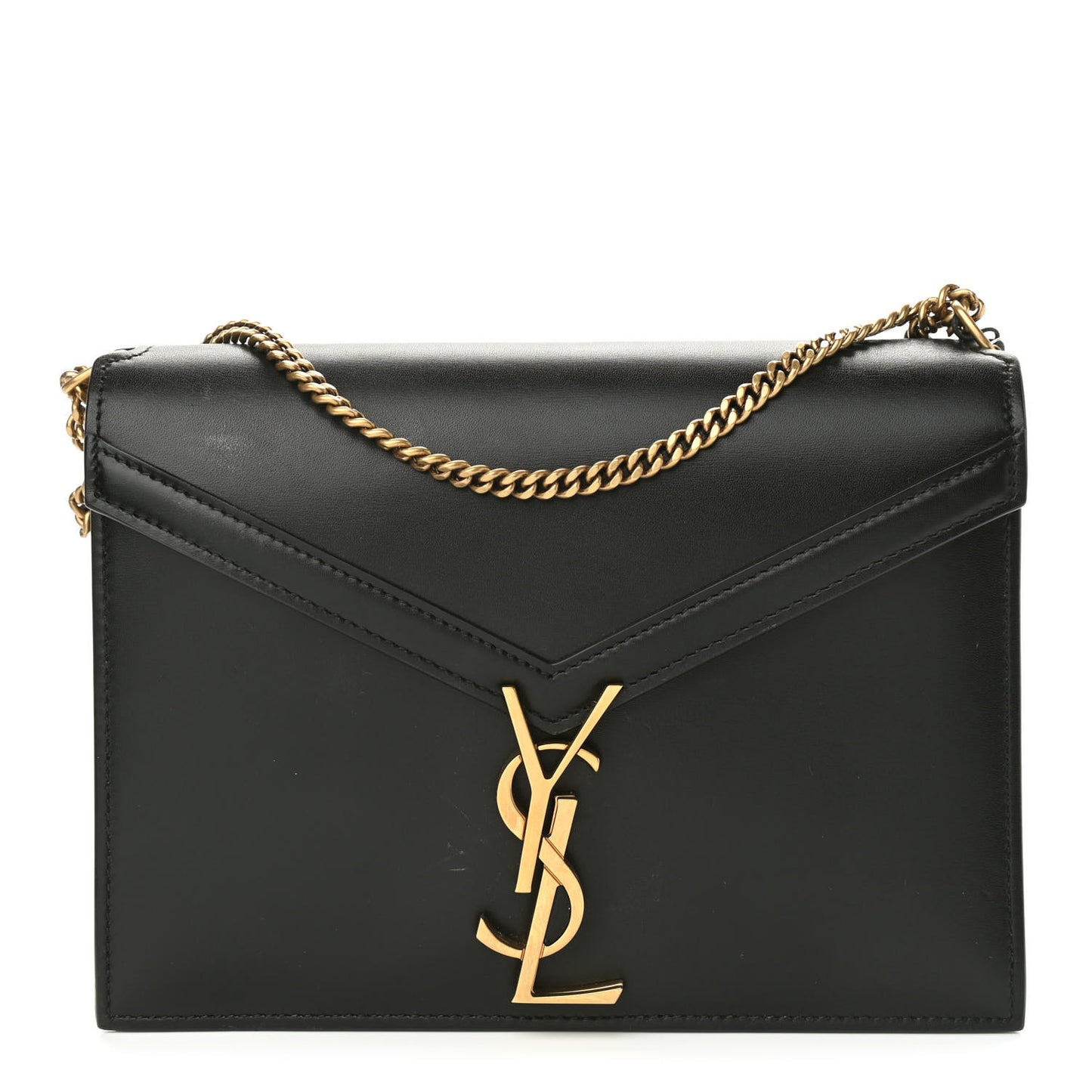 Smooth Calfskin Monogram Cassandra Clasp Bag Black