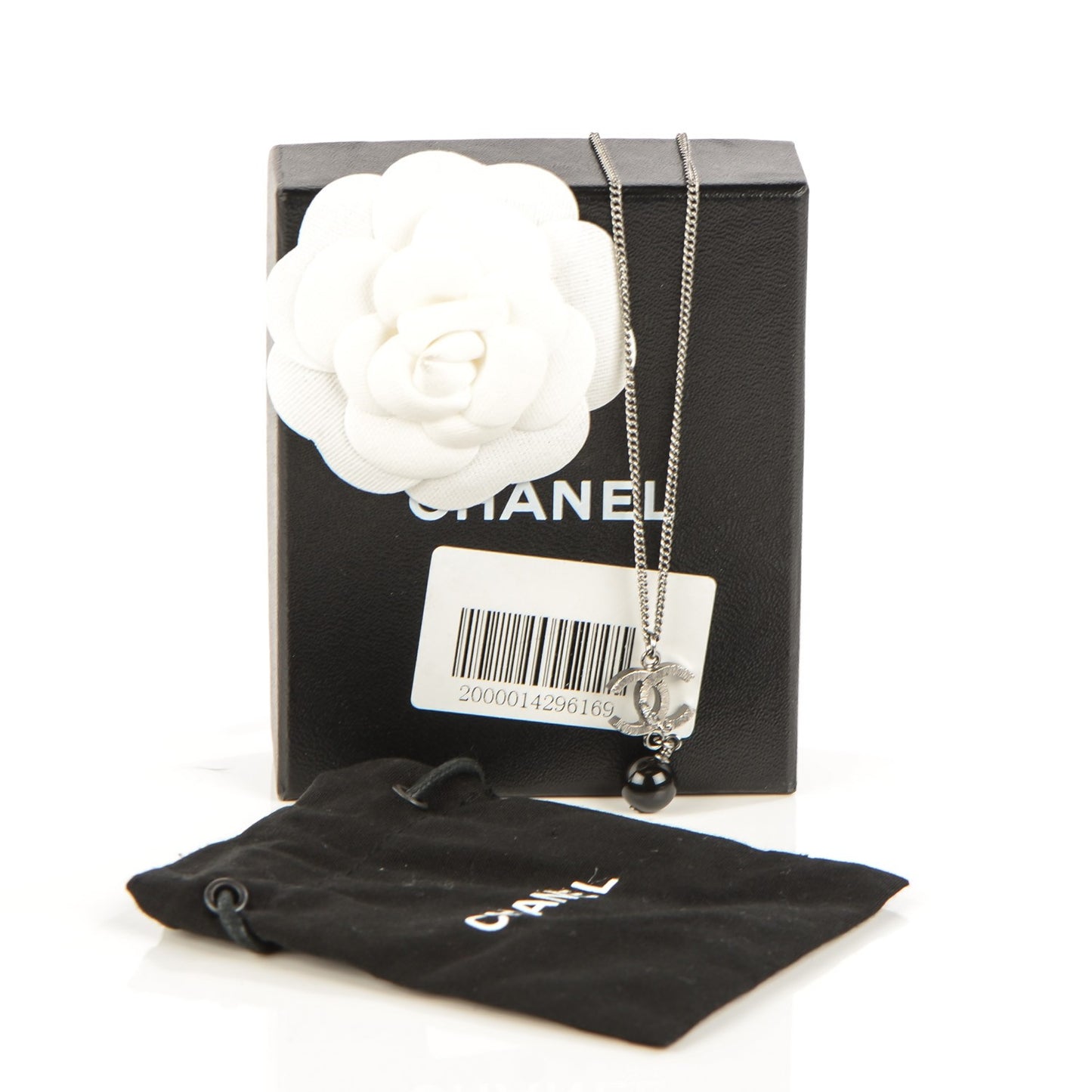 CC Bead Drop Necklace Black