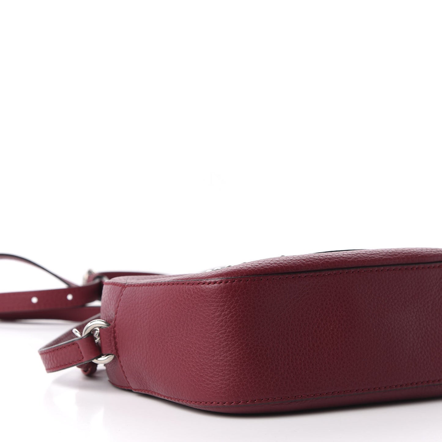 Pebbled Calfskin Studded Small Soho Disco Bag Soft Burgundy