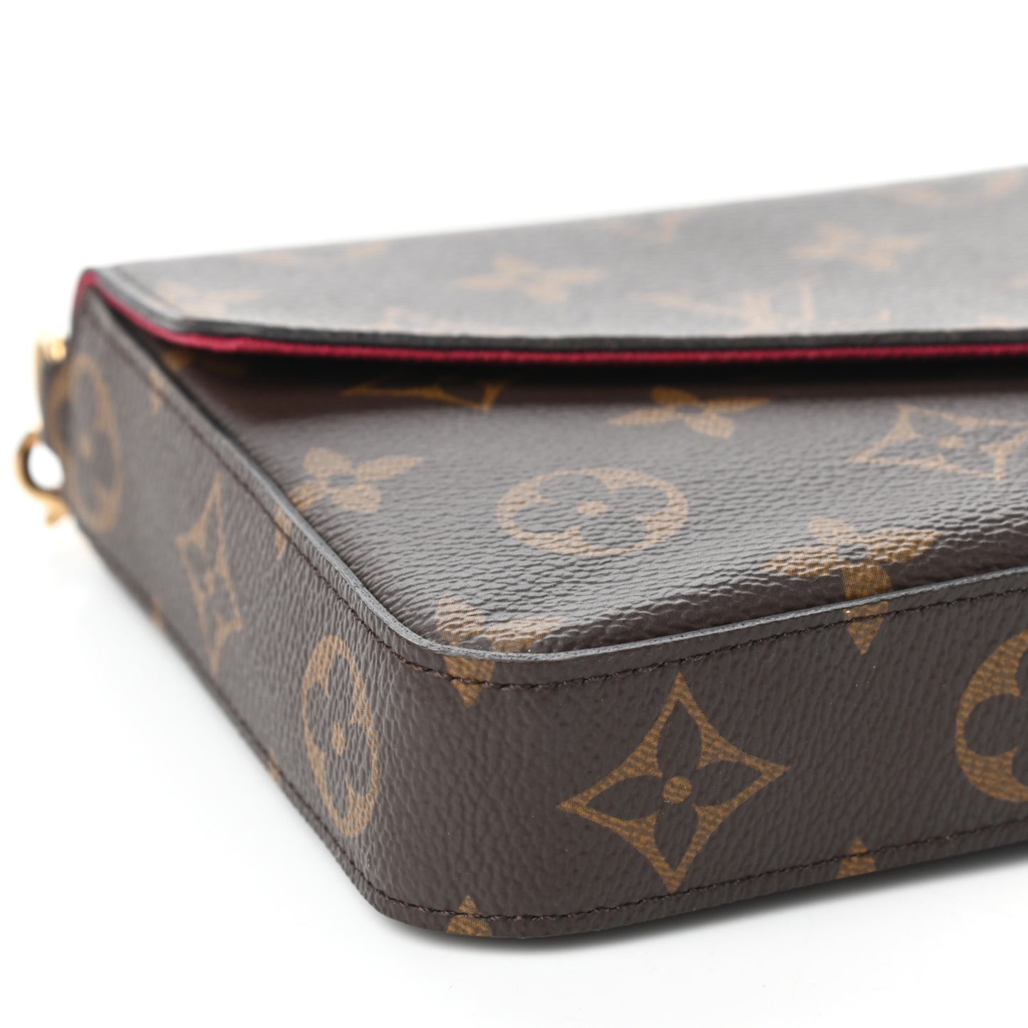 Monogram Pochette Felicie Chain Wallet Fuchsia