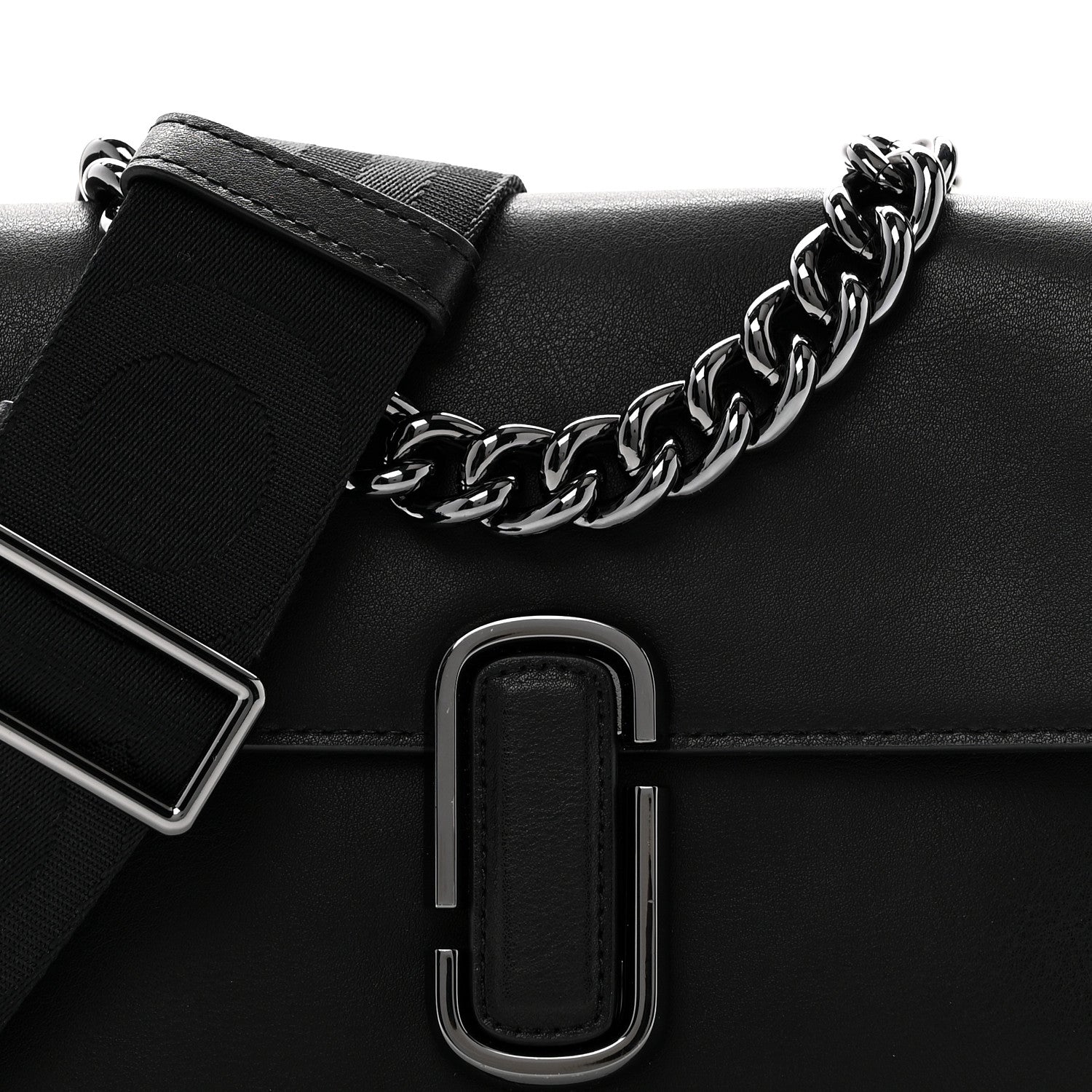 Marc Jacobs Calfskin The J Marc Shoulder Bag Black 1802834