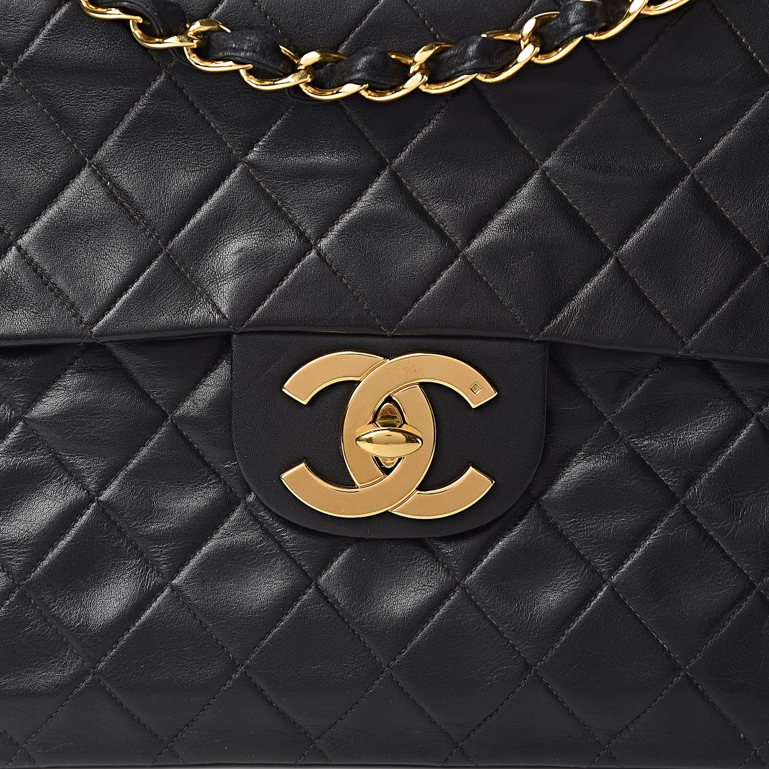 Chanel Lambskin Quilted XL Jumbo Single Flap Black 13 of 13