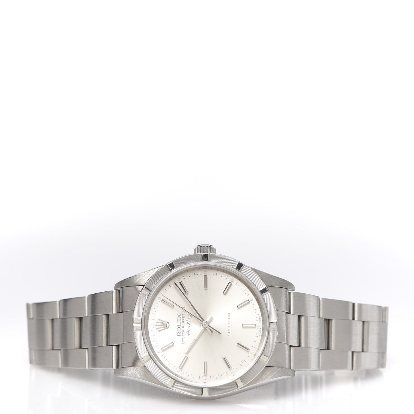 Stainless Steel 34mm Air-King Oyster Perpetual Precision Watch Silver 14010M